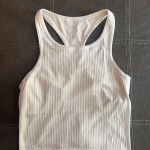 lululemon athletica White Ribbed Racerback Tank Top